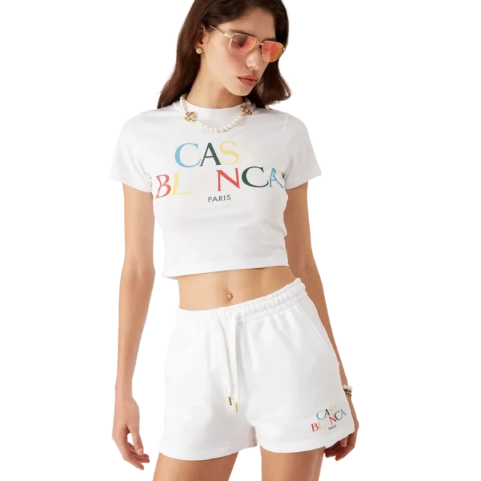 Short de survêtement à logo superposé