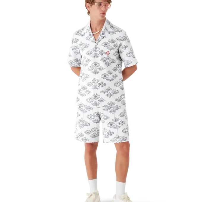 Short de survêtement à motif jacquard Short de survêtement à motif jacquard