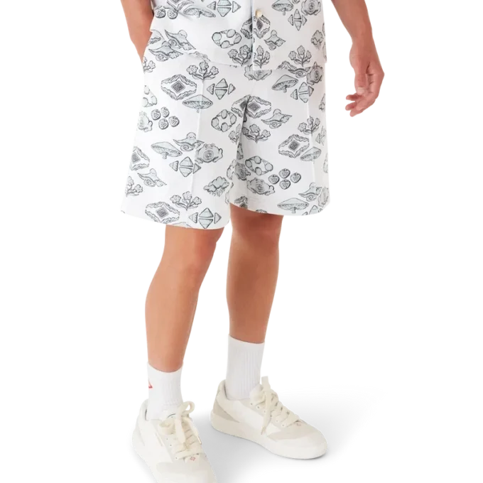 Short de survêtement à motif jacquard Short de survêtement à motif jacquard