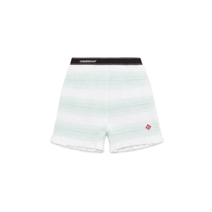 Short froncé à rayures