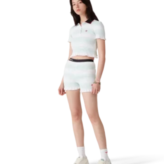 Short froncé à rayures