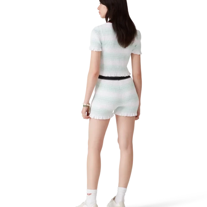 Short froncé à rayures