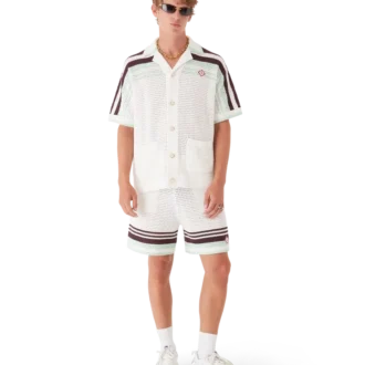 Shorts de tennis en coton crocheté