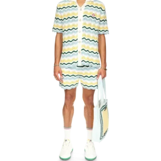 Shorts en bouclé ondulé