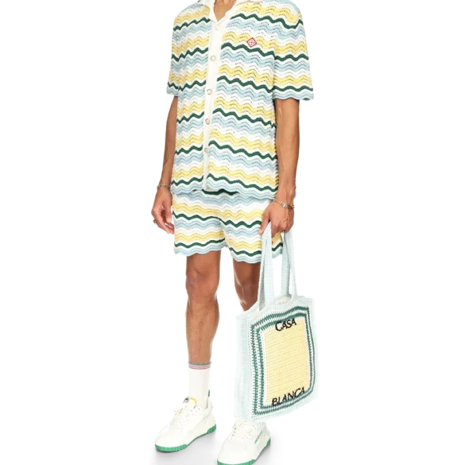 Shorts en bouclé ondulé Shorts en bouclé ondulé