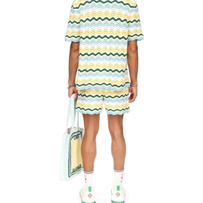 Shorts en bouclé ondulé Shorts en bouclé ondulé