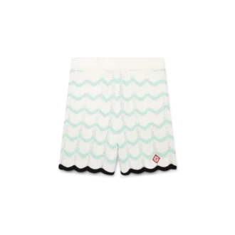 Shorts en coton crocheté Gradient Wave