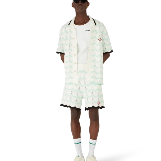 Shorts en coton crocheté Gradient Wave Shorts en coton crocheté Gradient Wave