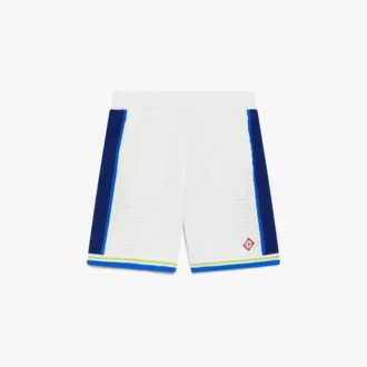 Shorts en crochet blanc et bleu