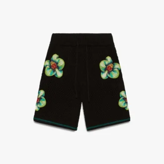 Shorts en crochet brodé Glitch Orchid