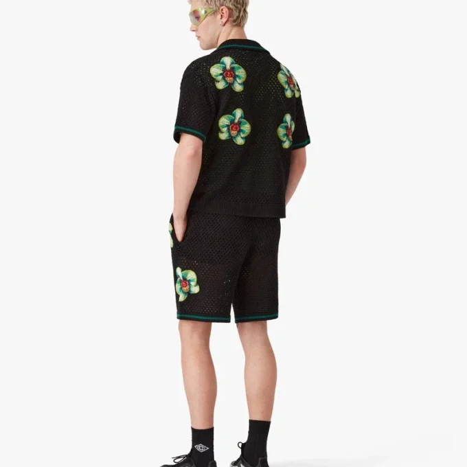 Shorts en crochet brodé Glitch Orchid Shorts en crochet brodé Glitch Orchid