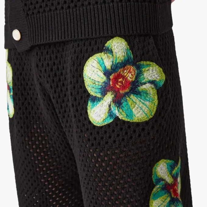 Shorts en crochet brodé Glitch Orchid Shorts en crochet brodé Glitch Orchid