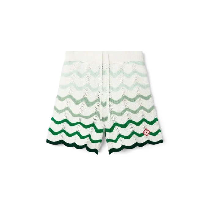 Shorts en crochet à dégradé ondulé Shorts en crochet à dégradé ondulé