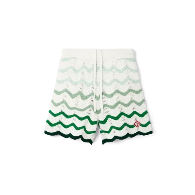 Shorts en crochet à dégradé ondulé Shorts en crochet à dégradé ondulé