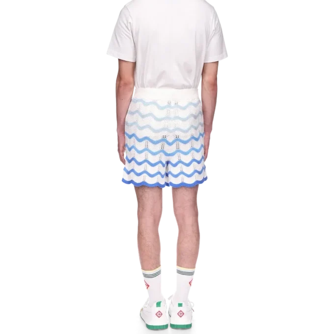 Shorts en crochet à dégradé ondulé Shorts en crochet à dégradé ondulé