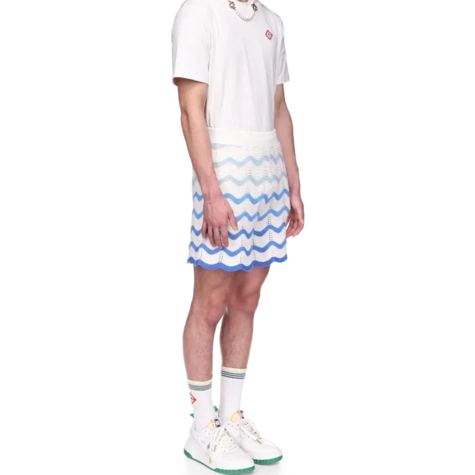 Shorts en crochet à dégradé ondulé Shorts en crochet à dégradé ondulé