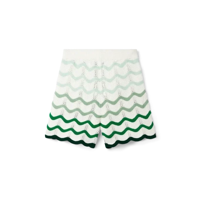 Shorts en crochet à dégradé ondulé Shorts en crochet à dégradé ondulé