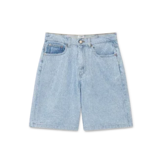 Shorts en denim orné de cristaux