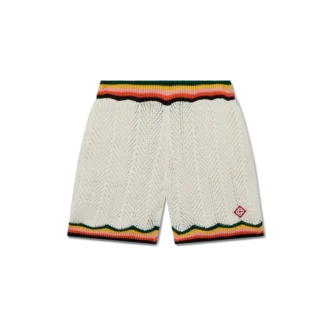 Shorts en dentelle à chevrons