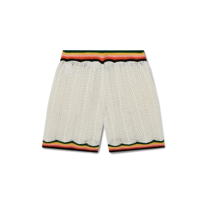 Shorts en dentelle à chevrons