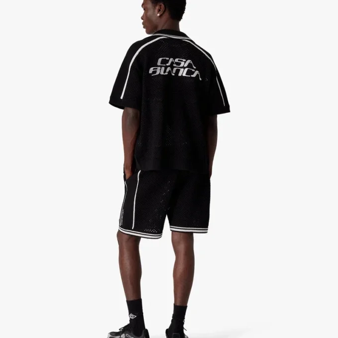Shorts en maille noire Shorts en maille noire