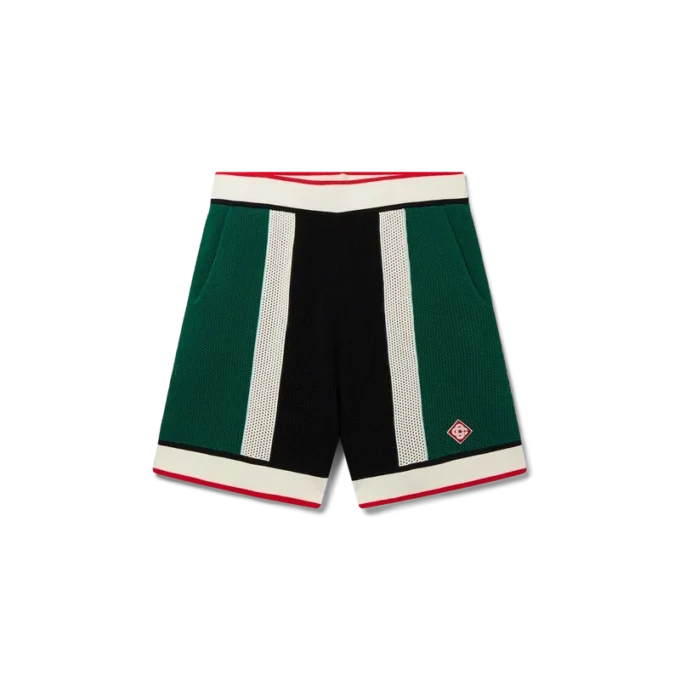 Shorts en maille rayée