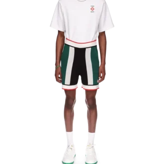 Shorts en maille rayée