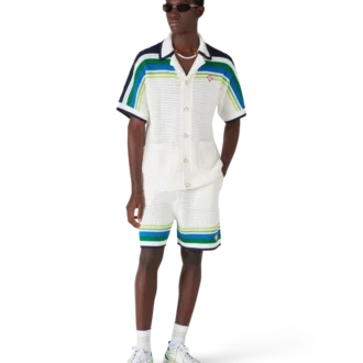Shorts en maille rayée