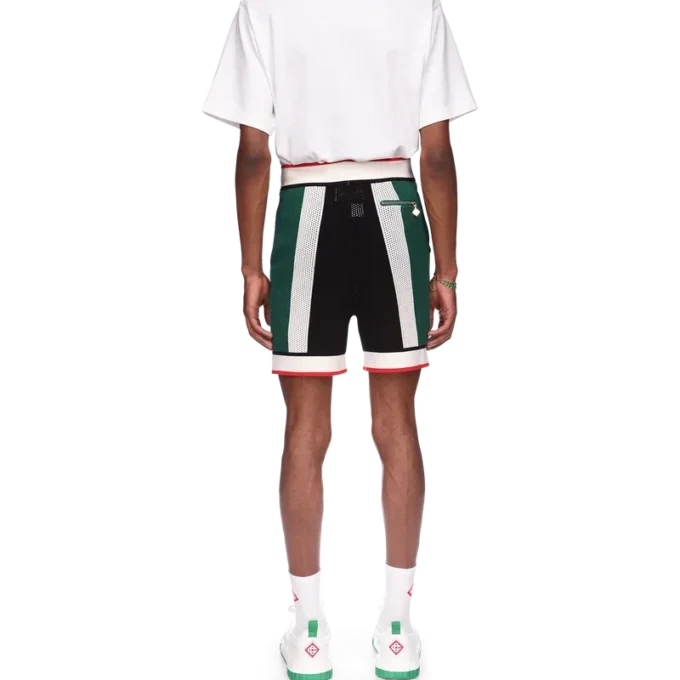 Shorts en maille rayée
