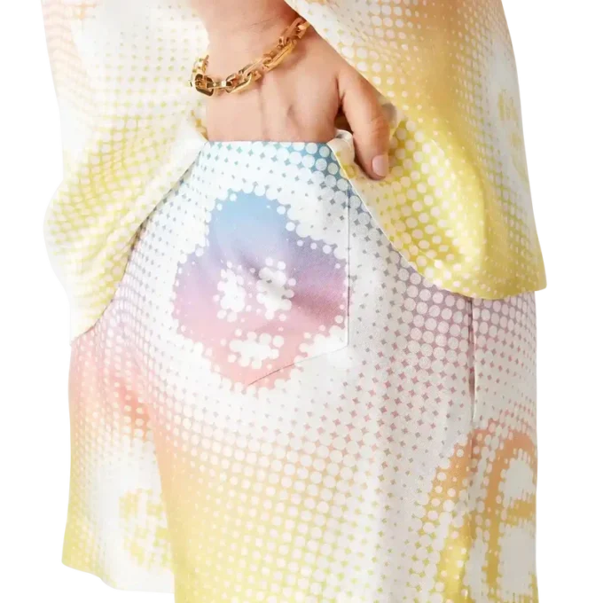 Shorts en soie avec logo en demi-teintes