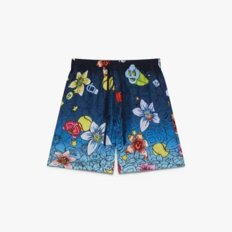 Shorts en soie Collage D&rsquo;icones Graphiques