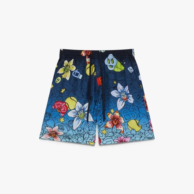 Shorts en soie Collage D&rsquo;icones Graphiques