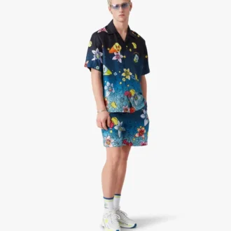 Shorts en soie Collage D&rsquo;icones Graphiques