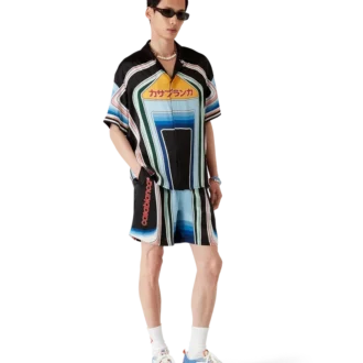 Shorts en soie Graphic Mountain
