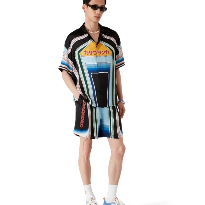 Shorts en soie Graphic Mountain Shorts en soie Graphic Mountain