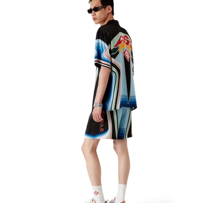 Shorts en soie Graphic Mountain Shorts en soie Graphic Mountain