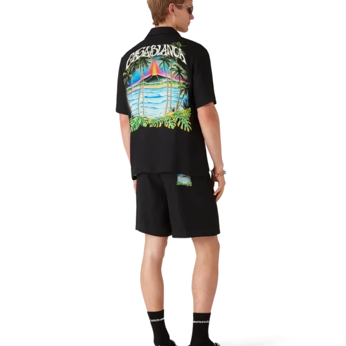 Shorts en soie jacquard Volcano Shorts en soie jacquard Volcano