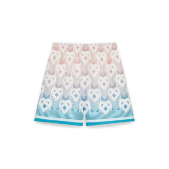 Shorts en soie Monogram Heart dégradé