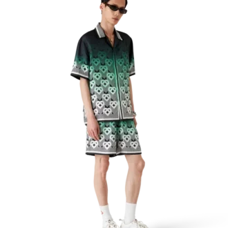 Shorts en soie à motif Monogram dégradé Shorts en soie à motif Monogram dégradé