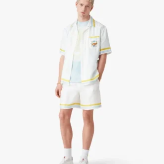 Shorts en soie « Tennis Landscape »