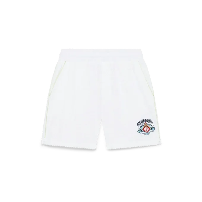 Shorts en tissu éponge blanc