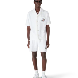 Shorts en tissu éponge blanc
