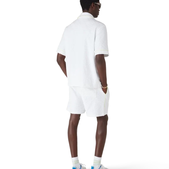 Shorts en tissu éponge blanc