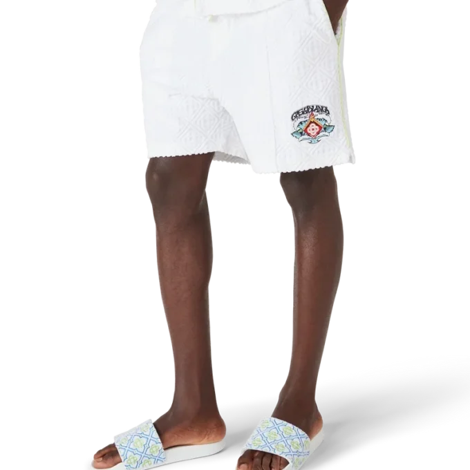 Shorts en tissu éponge blanc