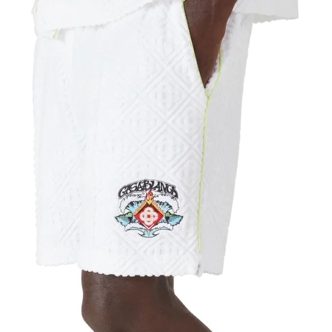 Shorts en tissu éponge blanc