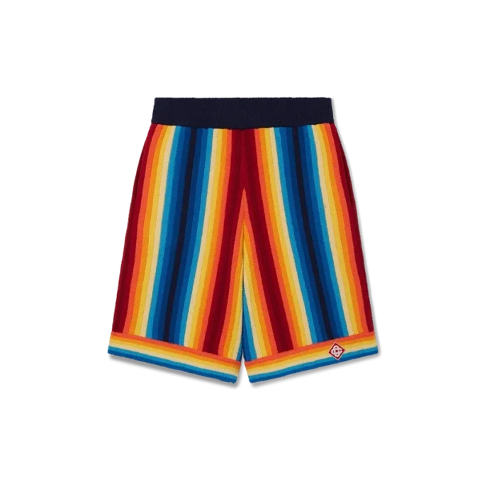 Shorts en tissu éponge à rayures dégradées Shorts en tissu éponge à rayures dégradées