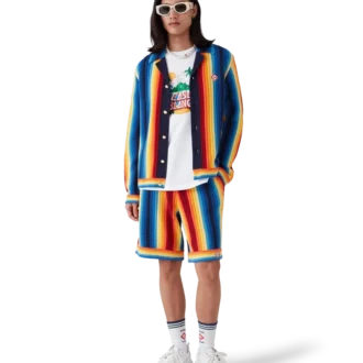 Shorts en tissu éponge à rayures dégradées