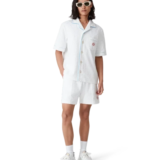 Shorts en tissu éponge à rayures tennis Shorts en tissu éponge à rayures tennis