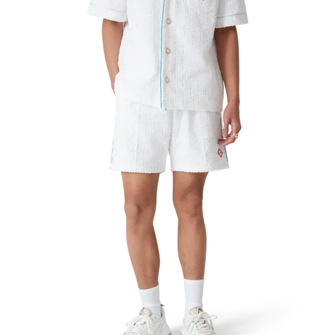 Shorts en tissu éponge à rayures tennis Shorts en tissu éponge à rayures tennis