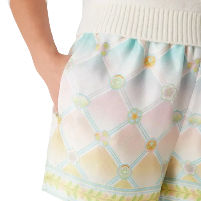 Shorts en twill de soie Candy Icons